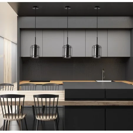 Lampy-sufitowe - lampa wisząca czarna 110cm wysokości 1xe27 40w jonera 31-08428 candellux 