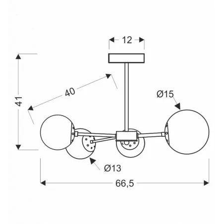 Lampy-sufitowe - nowoczesna lampa sufitowa 4 kule miedziana/biała g9 80w mati 34-01566 candellux 