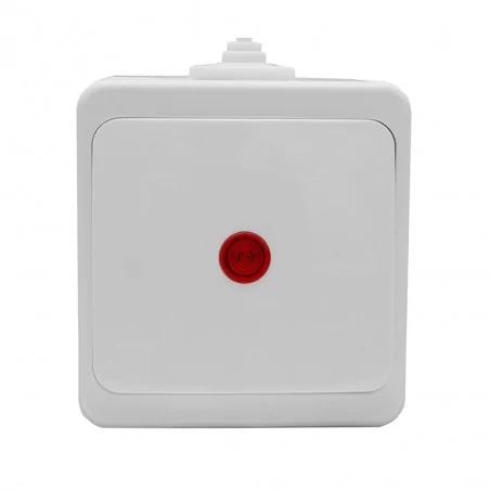 Wylaczniki-jednobiegunowe - włącznik pojedynczy natynkowy biały z podświetleniem ip44 wnt-1s/s smart abex 