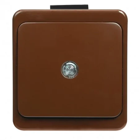 Wlaczniki-i-przyciski-dzwonkowe - włącznik dzwonkowy natynkowy brązowy z podświetleniem ip44 wnt-6/7s/s smart abex 