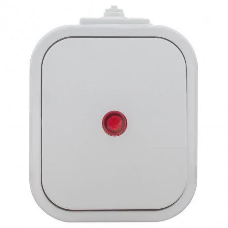 Wylaczniki-jednobiegunowe - włącznik pojedynczy natynkowy biały z podświetleniem ip54 b2 wnt-1b2/s abex 