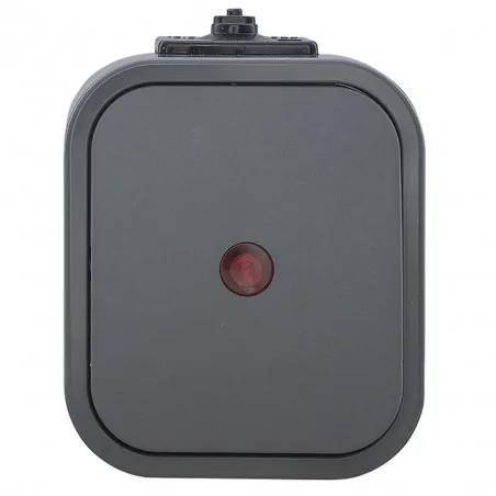 Wylaczniki-jednobiegunowe - włącznik pojedynczy natynkowy szary z podświetleniem ip54 b2 wnt-1b2/s abex 