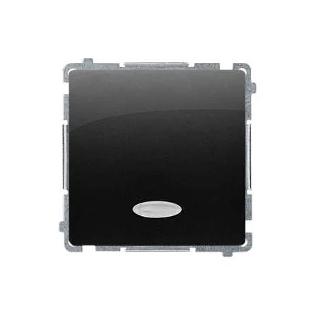 Wylaczniki-jednobiegunowe - czarny matowy włącznik jednobiegunowy z niebieskim podświetleniem simon basic bmw1l.01/49 kontakt-simon 