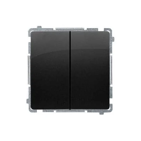 Wylaczniki-podwojne - włącznik świecznikowy z niebieskim podświetleniem led czarny mat simon basic bmw5l.01/49 kontakt-simon 