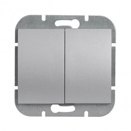 Wylaczniki-podwojne - srebrny włącznik podwójny świecznikowy wp-2o onyx 9002196 abex 