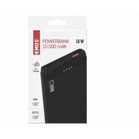 Baterie - powerbank pojemność 10000mah czarny microusb + usb c, slim alphaq b0524b emos 