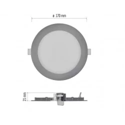 Oprawy-sufitowe - srebrna oprawa sufitowa podtynkowa cct 12w led nexxo zd1233 emos 