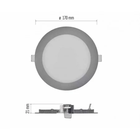 Oprawy-sufitowe - srebrna oprawa sufitowa podtynkowa cct 12w led nexxo zd1233 emos 