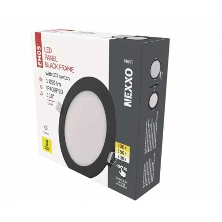 Oprawy-sufitowe - czarne oczko sufitowe led 12w, cct nexxo zd1333 emos 