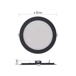Oprawy-sufitowe - panel led wpuszczany okrągły czarny 18w, cct nexxo emos 