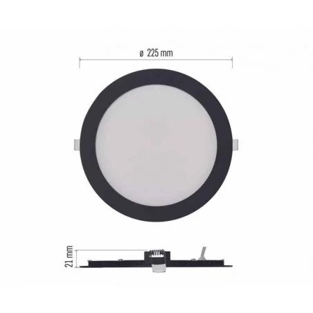 Oprawy-sufitowe - panel led wpuszczany okrągły czarny 18w, cct nexxo emos 