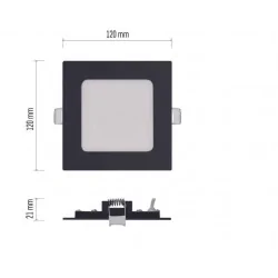 Oprawy-sufitowe - oświetlenie sufitowe czarne 7w led 3000k/3500k/4000k kwadrat nexxo zd2323 emos 