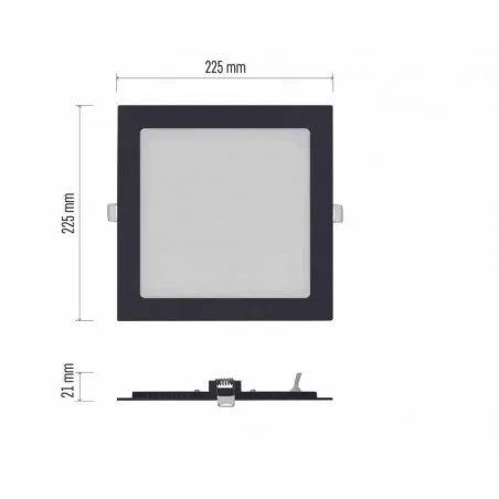 Oprawy-sufitowe - panel led wpuszczany , kwadrat, czarny, 18w, cct nexxo zd2343 emos 