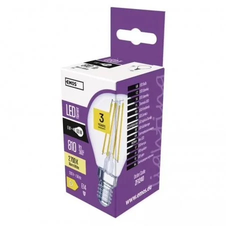 Gwint-trzonek-e14 - zf1240 żarówka led filament mini globe 6w-60w e14 ciepła biel 810 lm emos 