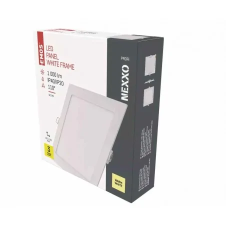 Oprawy-sufitowe - podtynkowa oprawa biała led 12w kwadrat ciepła biel nexxo zd2134 emos 