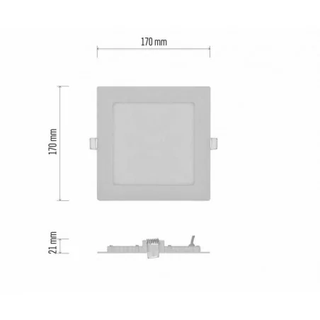 Oprawy-sufitowe - podtynkowa oprawa biała led 12w kwadrat ciepła biel nexxo zd2134 emos 