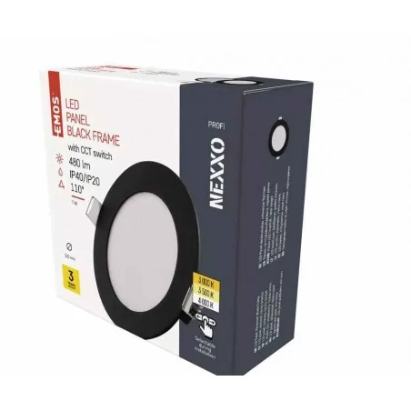 Oprawy-sufitowe - oprawa sufitowa wpuszczana czarna 7w cct led nexxo zd1323 emos 