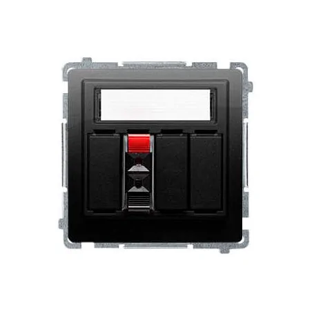 Gniazda-glosnikowe - gniazdo głośnikowe pojedyncze z polem opisowym w kolorze czarny mat bmgl31.01/49 simon basic kontakt-simon 