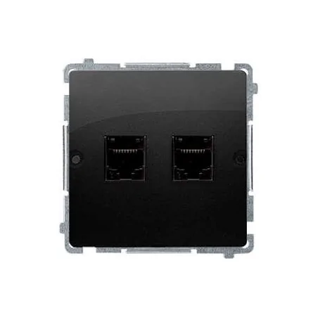 Gniazda-telefoniczne - gniazdo telefoniczne podwójne rj11 czarny mat bmtf2.02/49 simon basic kontakt-simon 