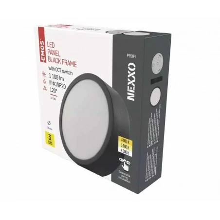 Oprawy-sufitowe - lampa czarna led 12,5w  zmienna barwa światła cct nexxo zm5333 emos 