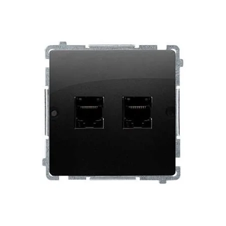 Gniazda-telefoniczne - gniazdo telefoniczne podwójne rj12 w kolorze czarny mat bmt2.02/49 simon basic kontakt-simon 