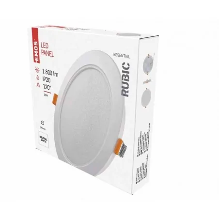 Oprawy-sufitowe - oprawa sufitowa wpuszczana biała led 18w neutralna biel rubic zd1442 emos 