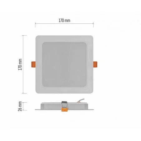 Oprawy-sufitowe - oprawa wpuszczana kwadrat - panel led 18w 4000k rubic zd2442 emos 