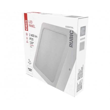 Oprawy-sufitowe - biała lampa ścienno-sufitowa kwadrat led 24w 4000k rubic zm6452 emos 