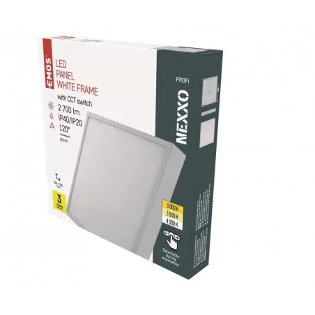 Oprawy-sufitowe - oprawa led 28,5w kwadratowa z sterownikiem cct nexxo zm6153 emos 