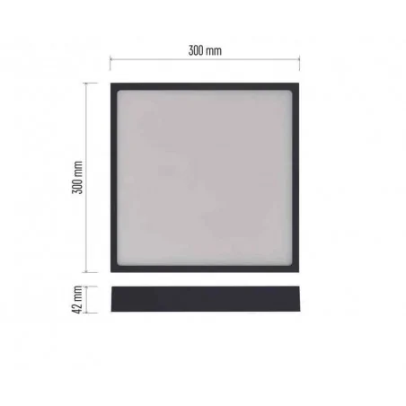 Oprawy-sufitowe - czarna oprawa led 28,5w kwadratowa cct 3000k/3500k/4000k nexxo zm6353 emos 