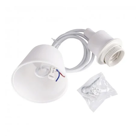 Lampy-sufitowe - lampa wisząca sufitowa biała e27 inka white 30 00013 ideus 