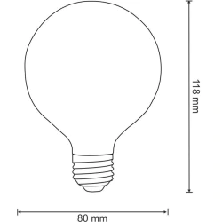 Zarowki-dekoracyjne - żarówka dekoracyjna led ciepła g80 e27 7w 3000k 810lm 308924 filament polux 