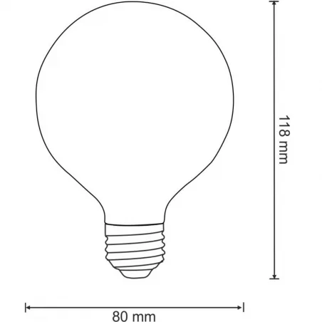 Zarowki-dekoracyjne - żarówka dekoracyjna led ciepła g80 e27 7w 3000k 810lm 308924 filament polux 