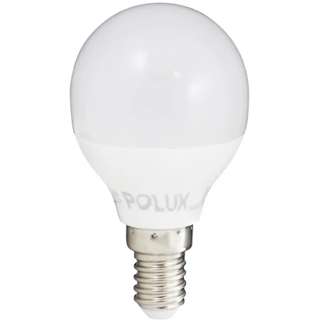 Gwint-trzonek-e14 - żarówka led kulka z trzonkiem e14 mleczna 6,3w neutralna 4000k 312136 polux 
