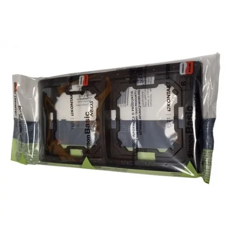 Ramki-instalacyjne - czarna ramka podwójna bmrc2/49 simon basic neos kontakt simon 