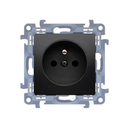 Gniazda-elektryczne - gniazdo pojedyncze z uziemieniem czarny mat cgz1c.01/49 simon 10 kontakt-simon 