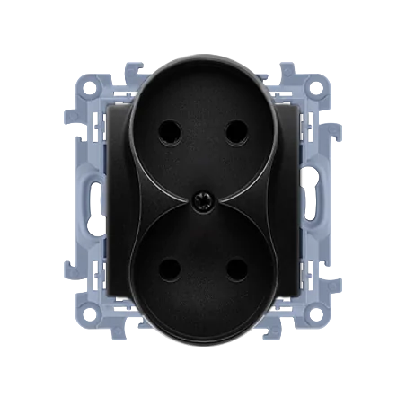 Gniazda-podwojne-podtynkowe - gniazdo podwójne bez uziemienia w kolorze czarnym cg2m.01/49 simon 10 kontakt-simon 