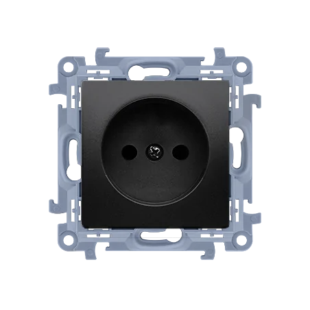 Gniazda-pojedyncze-podtynkowe - gniazdo elektryczne pojedyncze bez uziemienia czarny mat cg1.01/49 simon 10 kontakt-simon 
