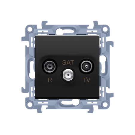 Gniazda-antenowe - gniazdo antenowe rtv-sat końcowe w kolorze czarny mat cask.01/49 simon 10 kontakt-simon 