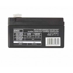 Akumulatory - ołowiowy akumulator agm 12v 1,3ah faston 4,7 b9652 emos