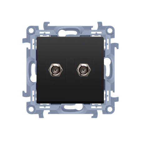 Gniazda-antenowe - gniazdo antenowe sat podwójne końcowe czarny mat casf2.01/49 simon 10 kontakt-simon 