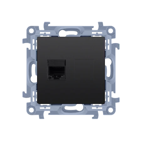 Gniazda-komputerowe - gniazdo komputerowe pojedyncze ekranowane rj45 kat.6 czarny mat c61e.01/49 simon 10 kontakt-simon 