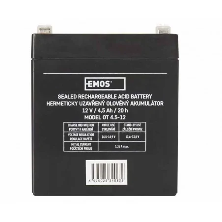 Akumulatory - akumulator agm 12v 4,5ah faston 4,7 b9653 emos 