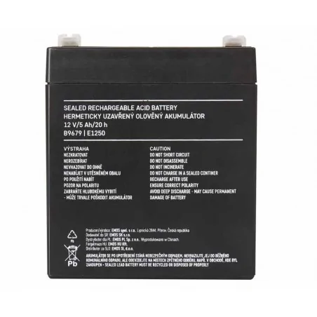 Akumulatory - akumulator ołowiowy agm 12v 5ah faston 6,3 b9679 emos 