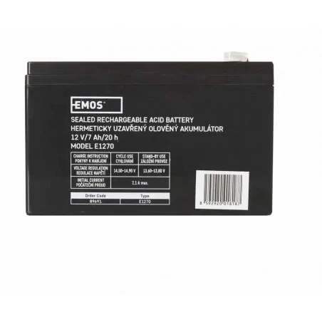 Akumulatory - ołowiowy akumulator agm 12v 7ah f4,7 b9691 emos 