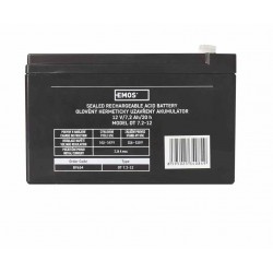 Akumulatory - ołowiowy akumulator agm 12v 7,2ah faston 4,7 b9654 emos