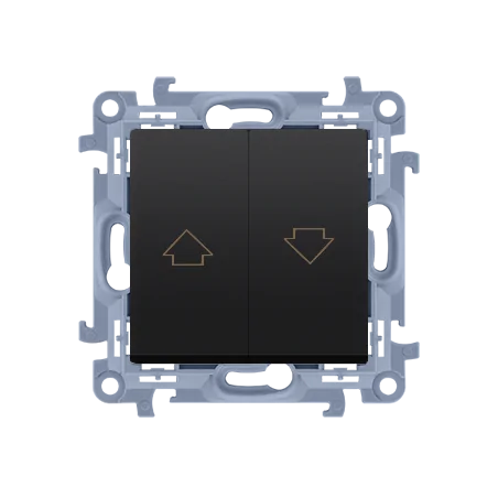 Wylaczniki-zaluzjowe - przycisk żaluzjowy pojedynczy czarny mat czp1.01/49 simon 10 kontakt-simon 