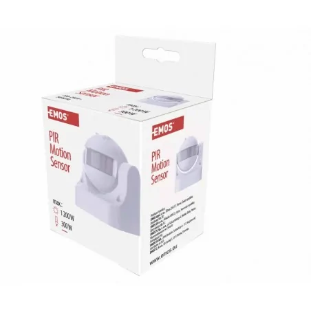 Czujniki-ruchu - czujnik ruchu pir ip44 1200w biały g1120 emos 