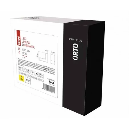 Oprawy-sufitowe - oprawa liniowa led orto lcon 8w, biała neutralna zall 1543081000 emos 
