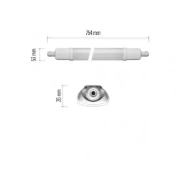 Oprawy-hermetyczne-led - oprawa pyłoszczelna led dusty, naścienna, 18w nw ip65 zt3020 emos 